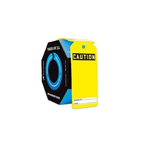 Accuform Caution, PF-Cardstock, 6-5/8 in Width, 3-5/8 in Height SHTAR134